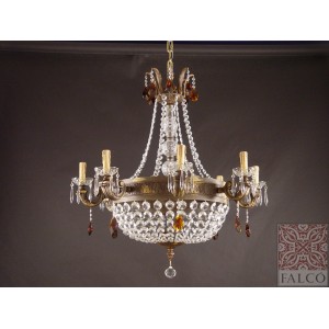 Bronze Chandelier with Crystal GRF0287.12